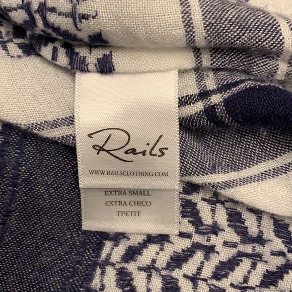 Rails X Anthropologie women’s Lily Sapphire Jacquard boho Top Blouse XS - Picture 8 of 10